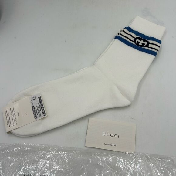 Men's Gucci, interlocking GG striped socks size large made in Italy - Picture 3 of 10